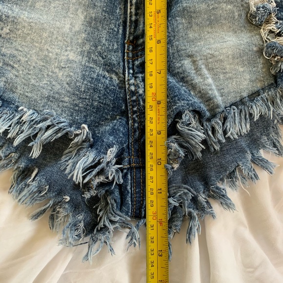 High Waisted Cheeky Distressed Denim Shorts - Picture 8 of 8